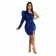 Blue One- Sleeve Bodycons Ladies Sequins Mini Dress