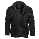 Black Long Sleeve Fashion Woolen Men's Jacket