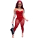 Red Sleeveless Halter V-Neck Lace Sexy Women Club Jumpsuit