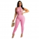 Pink Sleeveless Mesh Gird Fashion OL Women Jumpsuit Dress