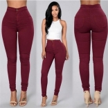 Red Fashion Women Jeans Pant
