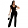 Black Short SLeeve V-Neck Bodycon Women Fashion Jumpsuit