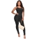 Black Sleeveless Halter Low-Cut Jeans Bodycon Sexy Jumpsuit