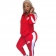 Red Long Sleeve Zipper Fashion Women Sports Dress