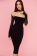 Black Mesh Long Sleeve Bone Sexy Women Bodycon Midi Dress