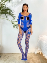 Blue Seven Sleeveless Lace Women Sexy Bodystockings