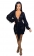 Black Long Sleeve Deep V-Neck Sequin Tassels Women Mini Dress