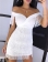 White Off-Shoulder Sleeveless Tassels Women Sexy Mini Dress