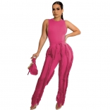 RoseRed Sleeveless Foral Tassels Women Fashion Sexy Jumpsuit