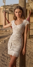 White Lace Sleeveless Bodycon Tassels Women Mini Dress