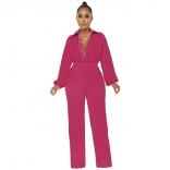 RoseRed Mesh Long Sleeve Deep V-Neck Bodycon Women Sexy Jumpsuit