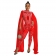 Red Fashion Women's Rhinestone Mesh Perspective Pants Seeveless Shoulder Draped Jumpsuit