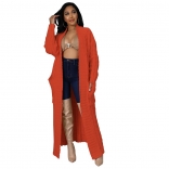 OrangeRed Women's Fashion Sexy Casual Long Sleeve Long Sweater Coat
