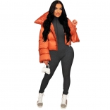 Orange Fashion Winter Women Woolen Suit Coat