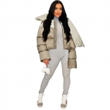 Khaki Fashion Winter Women Woolen Suit Coat