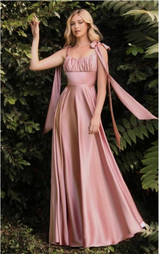 Pink Sleeveless Low-Cut Halter Fashion Maxi Jersey Dress