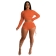 Orange Long Sleeve Backless Cotton Club Women Sexy Short Sets