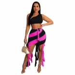 RoseRed Halter Boat-Neck Bandage Tassels Sexy Party Dress