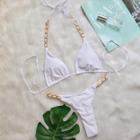 White Sexy Chains Bikini Swimwear