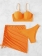 Orange Pearl Halter 3PCS Sexy Mesh Bikini Sets