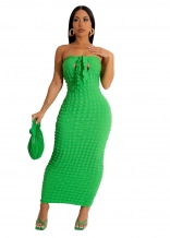Green Off-Shoulder Cotton Bodycon Women Midi Dress