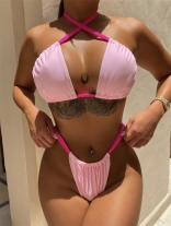 Pink Sexy Women Bikini Swimwear