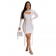 White Long Sleeve Low-Cut Bandage Lace-up Women Mini Dress