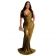 Golden Halter Deep V-Neck Silk Fashion Evening Long Dress