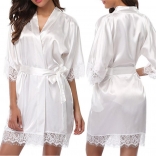 White Sexy Women Lace Sleepwear