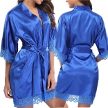 Blue Sexy Women Lace Sleepwear
