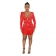 Red Deep V-Neck Long Sleeve Mesh Bodycon Mini Dress
