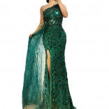 Green Sequin Fairy Sleeveless Fashion Slim Midi Evening Long Dress