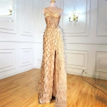 Golden Sequin Fairy Sleeveless Fashion Slim Midi Evening Long Dress