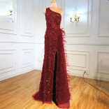 Red Sequin Fairy Sleeveless Fashion Slim Midi Evening Long Dress