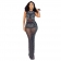 Black Sexy Mesh Rhinestone Slim Fit Wrap Hip Sleeveless Dress Three Piece Set