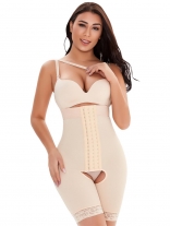 Beige High Waisted breasted Waist Tghtening Shaping Corset