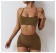 Brown Two Piece Yoga Bodysuit Sets Seamless Jumpsuit Sports Gym Workout