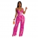 RoseRed Women's Set Printed Tassel Lace Strap Jumpsuit Two Piece Set