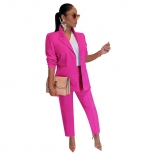RoseRed Women's Suit Set Coat Pants Two Piece Casual Suit Office OL Jumpsuit