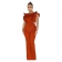 Red Women's New Fashion Ruffled Round Neck Solid Bodycon Party Sexy Jumpsuit