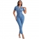 Blue Women's Fashion Woolen Knitted Bodycon Sexy Prom Party Jumpsuit