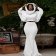 White Women's Long Sleeve Two Pieces Set Bodycon Party Prom Catsuit Dress