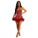 Red Women's Diamonds Feather Jumpsuit Fashion Sexy Banquet Party Dress
