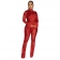 Red Women Mesh See-through Feather Long Sleeve Sequin Prom Jumpsuit Evening Dance Formal Long Dress