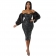 Black Women's Off-Shoulder Mesh Sleeve Sequins Bodycon Midi Dress Evening Party Prom Sexy Clothing