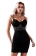 Black Women's Straps V-Neck Pearls Mini Dress Party Evening Formal Occasion Clothing