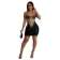 Black Women's Mesh Straps Diamonds Sequins Bodycon Mini Dress Sexy Evening Party Clothing