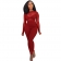 Red Women's Mesh Jumpsuit Bodycons See-through Fashion Long Dress Clothing