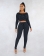 Black Women Button Striped Long Sleeve Crop Tops Bodycons Sexy Party Jumpsuit Dress