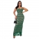 Green Straps Halter Low Cut Lace Hollow Out Prom Party Midi Dress